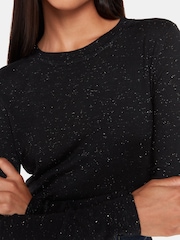 Whistles Black Sparkle Annie Crew Neck Jumper - Image 4 of 5