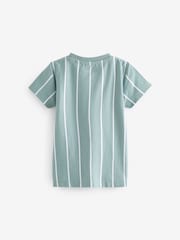 Mineral Blue Vertical Stripe T- Shirt and Short Set (3mths-7yrs) - Image 7 of 9