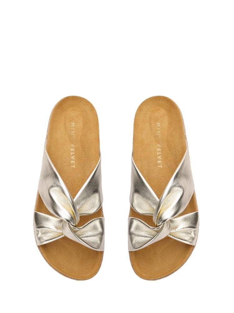 Mint Velvet Metallic Lucy Twist Top Sliders - Image 2 of 3