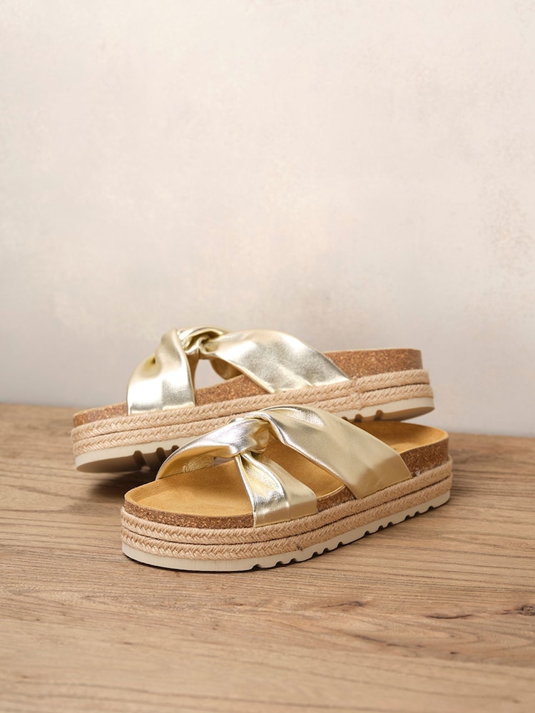 Mint Velvet Metallic Lucy Twist Top Sliders - Image 3 of 3