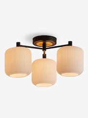 White/Black Ryker 3 Light Flush Ceiling Light Fitting - Image 7 of 7