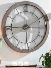 Pacific Natural Wood And Metal Round Wall Clock - Image 2 of 7