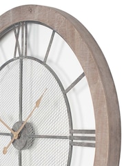 Pacific Natural Wood And Metal Round Wall Clock - Image 3 of 7