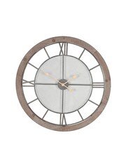 Pacific Natural Wood And Metal Round Wall Clock - Image 4 of 7