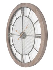 Pacific Natural Wood And Metal Round Wall Clock - Image 6 of 7