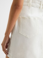 Reiss White Mayslie PAIGE Button Through Denim Mini Dress - Image 7 of 7