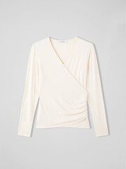 LK Bennett White Jersey Eames Wrap Top - Image 4 of 4