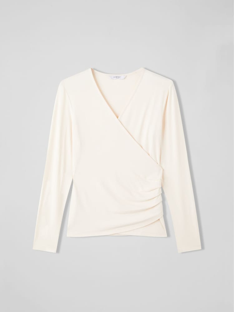 LK Bennett White Jersey Eames Wrap Top - Image 4 of 4