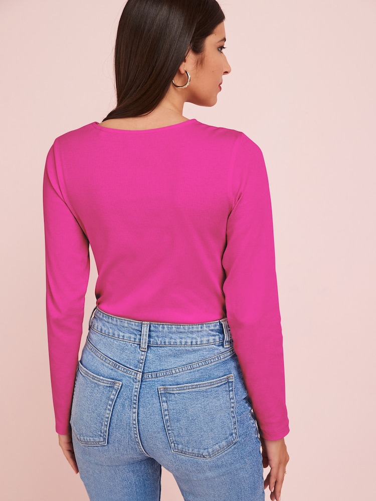 Fuchsia-Pink - Body mit Zierausschnitt - Bild 1 von 5