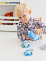 JoJo Maman Bébé Wooden Toy Kettle with Tea Cups - Image 3 of 3