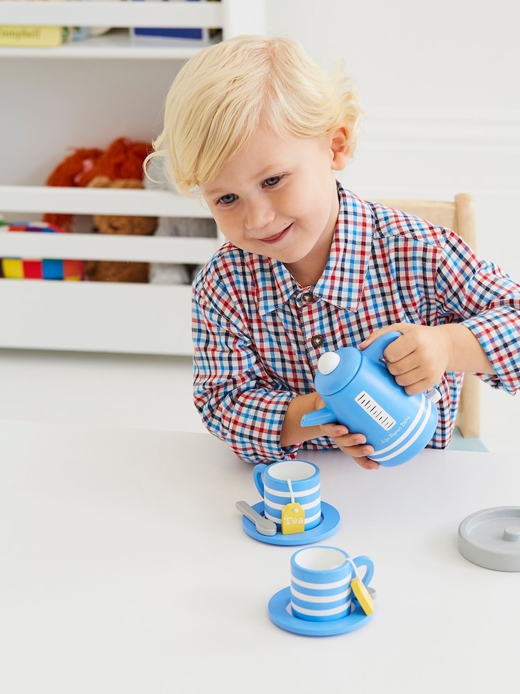 JoJo Maman Bébé Wooden Toy Kettle with Tea Cups - Image 3 of 3