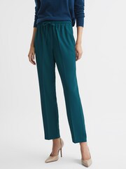 Reiss Dark Teal Hailey Tapered Pull On Trousers - Image 3 of 7