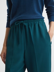 Reiss Dark Teal Hailey Tapered Pull On Trousers - Image 4 of 7