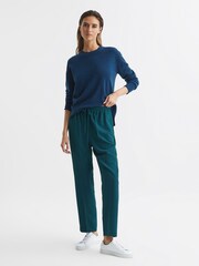 Reiss Dark Teal Hailey Tapered Pull On Trousers - Image 6 of 7