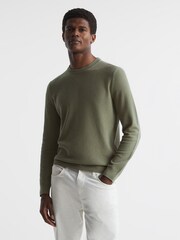 Reiss Sage Brookes Stitch Interest Crew Neck Jumper - Image 1 of 6