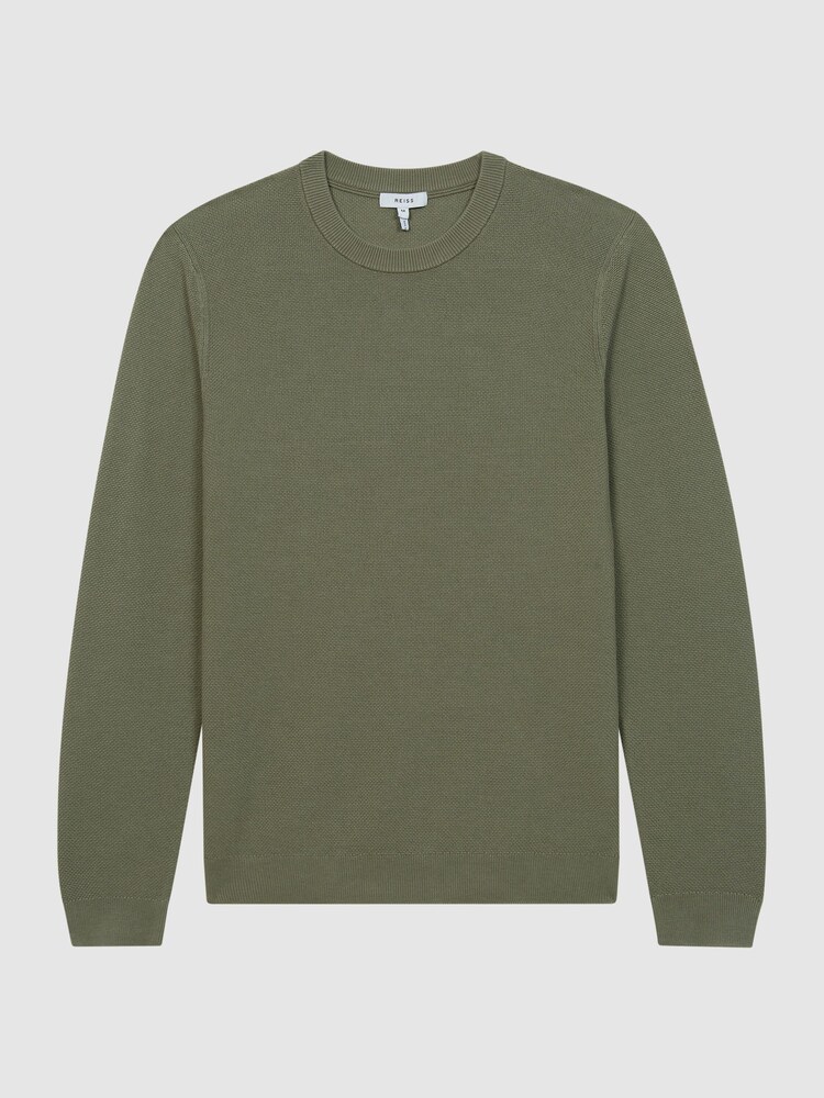 Reiss Sage Brookes Stitch Interest Crew Neck Jumper - Image 2 of 6