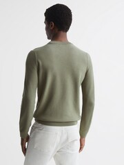 Reiss Sage Brookes Stitch Interest Crew Neck Jumper - Image 5 of 6