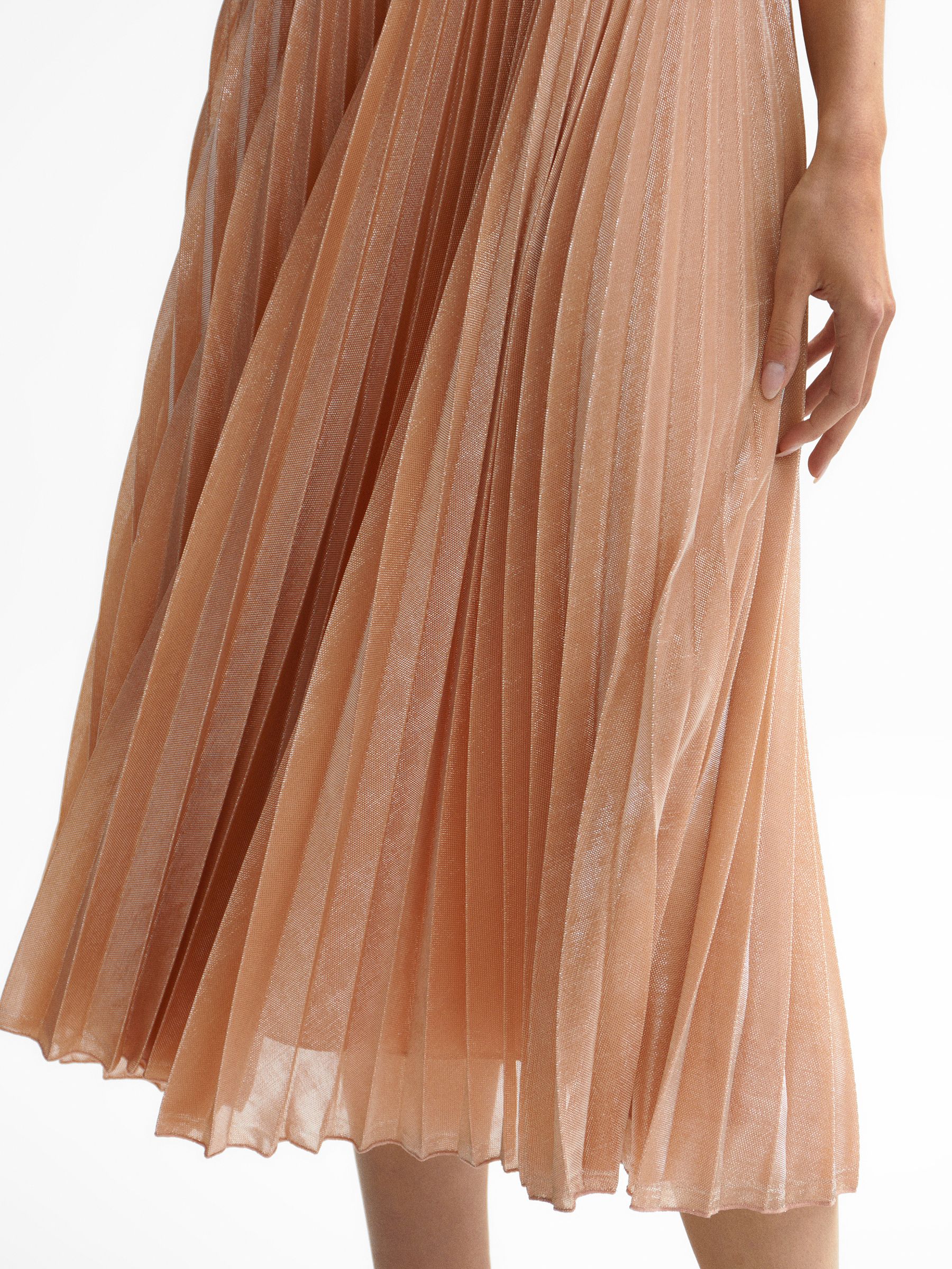 Buy Reiss Nude Alessia Metallic Pleated Skirt from Next Luxembourg