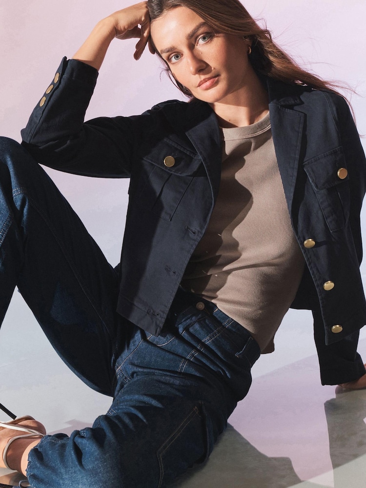 Marineblau/blau - Elegante, kurze Jacke - Bild 1 von 6