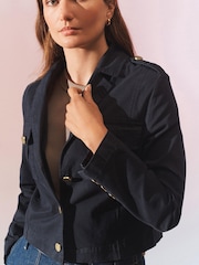 Marineblau/blau - Elegante, kurze Jacke - Bild 4 von 6