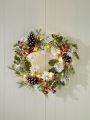 Bayswood Green Pine Cone Wreath 45cm - Image 1 of 4