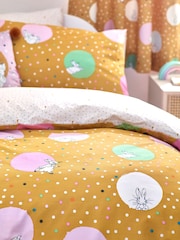 Peter Rabbit™ Ochre Yellow Dotty Playful Printed Duvet Cover and Pillowcase Set - Image 4 of 5