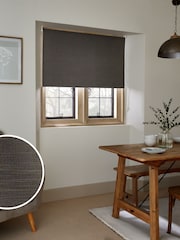 Dark Charcoal Grey Ready Made Textured Roller Blackout Blind - Image 1 of 7