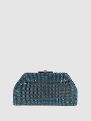 Reiss Teal Adaline Embellished Clutch Bag - Image 2 of 7