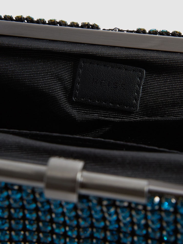 Reiss Teal Adaline Embellished Clutch Bag - Image 7 of 7 Reiss Teal Adaline Embellished Clutch Bag - Image 7 of 7