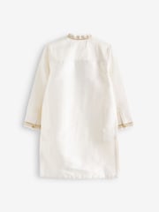 Ivory Cream/Gold Regular Length Embroidered Boys Kurta (3-16yrs) - Image 7 of 7