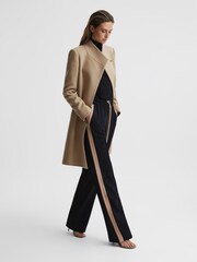 Reiss Camel Mia Wool Blend Mid-Length Coat - Image 10 of 10