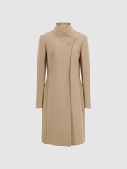 Reiss Camel Mia Wool Blend Mid-Length Coat - Image 2 of 10