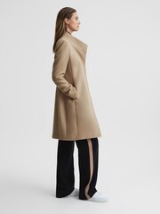 Reiss Camel Mia Wool Blend Mid-Length Coat - Image 9 of 10