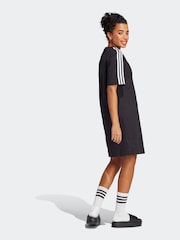 adidas Black 100% Cotton Sportswear Essentials 3-Stripes Single Jersey Boyfriend T-Shirt Dress - Image 2 of 4