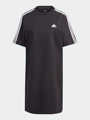 adidas Black 100% Cotton Sportswear Essentials 3-Stripes Single Jersey Boyfriend T-Shirt Dress - Image 4 of 4