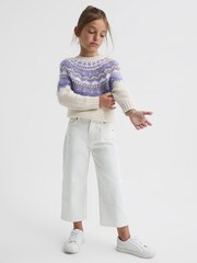 Reiss Purple Blythe Junior Fairisle Pattern Knitted Jumper - Image 3 of 6