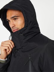Threadbare Black Showerproof Utility Hooded Jacket - Image 4 of 4