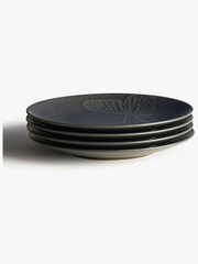 Kew Gardens Set of 4 Black Stoneware Side Plates - Image 2 of 3