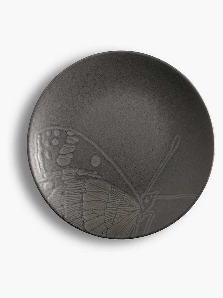 Kew Gardens Set of 4 Black Stoneware Side Plates - Image 3 of 3