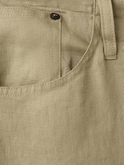 Mango Brown Linen Straight-Leg Trousers - Image 3 of 3