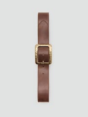 Mango Brown Hammered Buckle Belt - Image 2 of 3