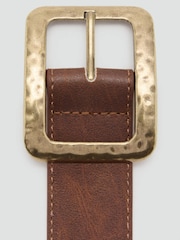 Mango Brown Hammered Buckle Belt - Image 3 of 3