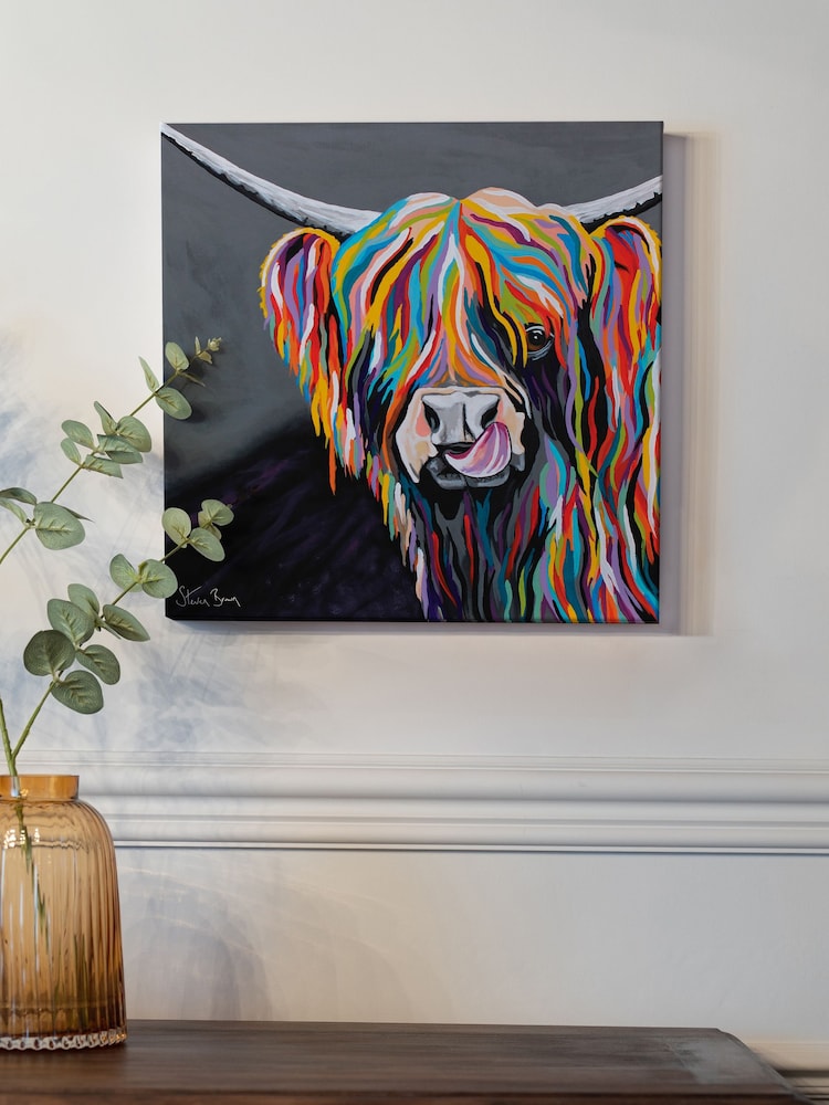 Steven Brown Art Grey Heather McCoo Medium Canvas Print - Image 1 of 4 Steven Brown Art Grey Heather McCoo Medium Canvas Print - Image 1 of 4