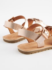 Rose Gold Standard Fit (F) Woven Leather Sandals - Image 4 of 6