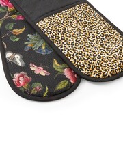 Spode Black Creatures of Curiosity 100% Cotton Double Oven Gloves - Image 4 of 4