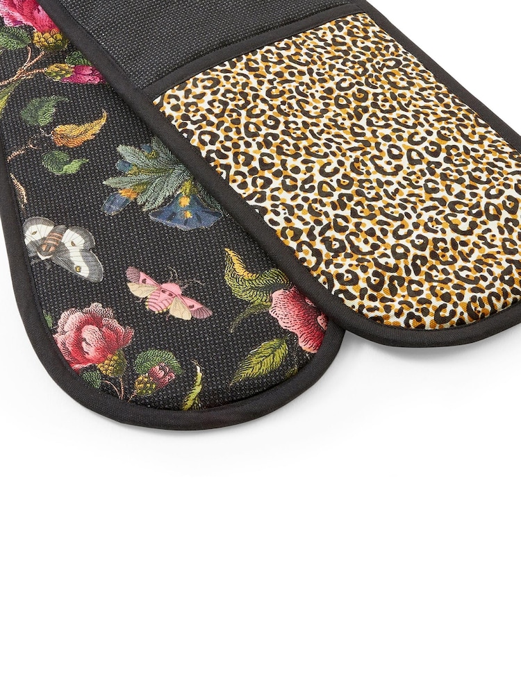 Spode Black Creatures of Curiosity 100% Cotton Double Oven Gloves - Image 4 of 4