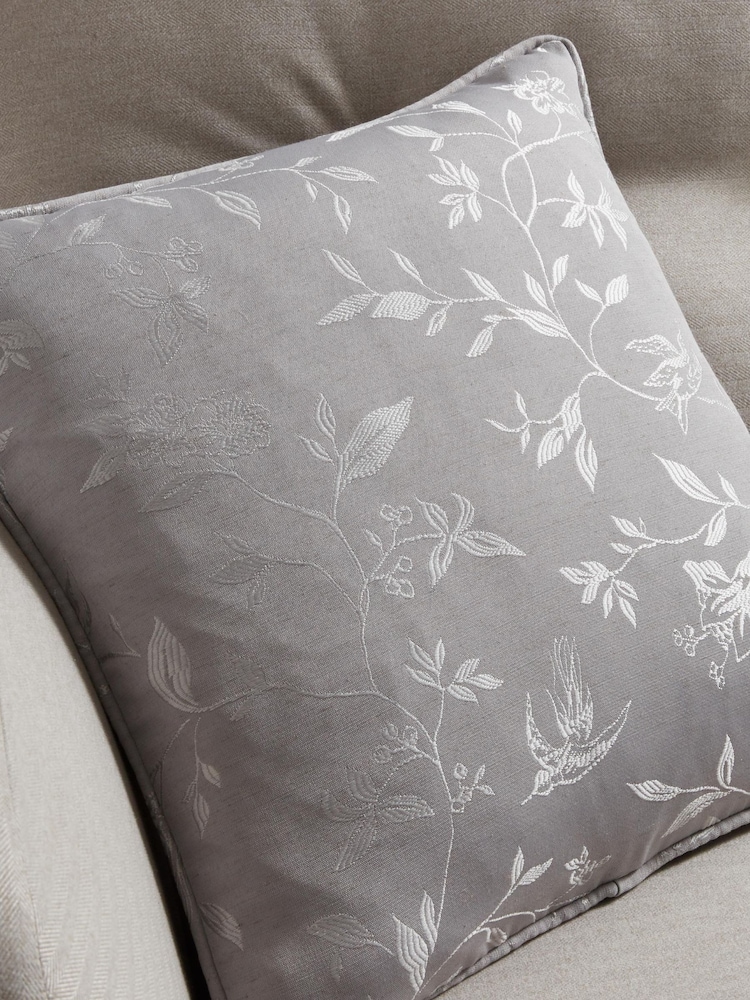Curtina Grey Bird Trail Cushion - Image 1 of 3 Curtina Grey Bird Trail Cushion - Image 1 of 3