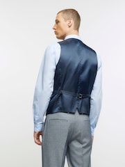 River Island Blue Houndstooth Waistcoat - Image 2 of 6