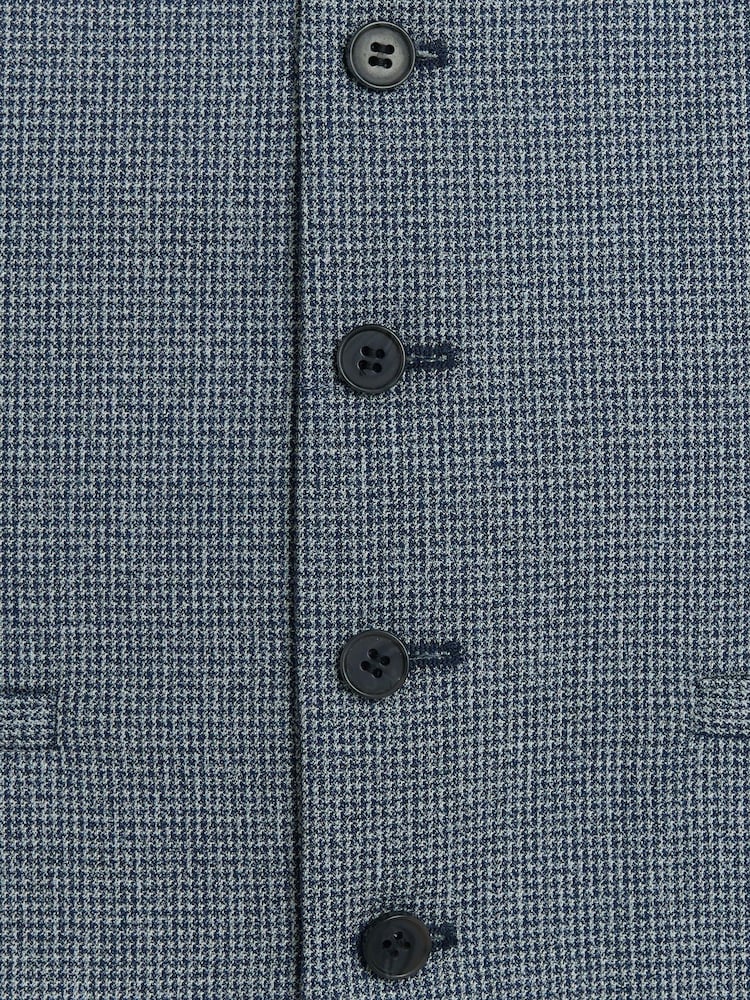 River Island Blue Houndstooth Waistcoat - Image 6 of 6