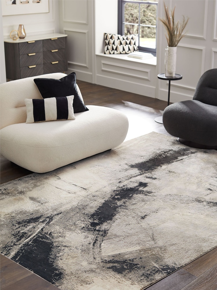 Monochrome Leila Abstract Rug - Image 1 of 5